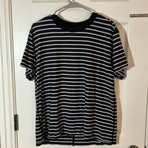 Lululemon all-yours black and white stripped top